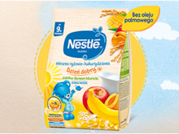 Nestlé Kaszka mleczna ryżowo-kukurydziana Dzień dobry Jabłko Banan Morela Nestlé Kaszka mleczna ryżowo-kukurydziana Dzień dobry Jabłko Banan Morela