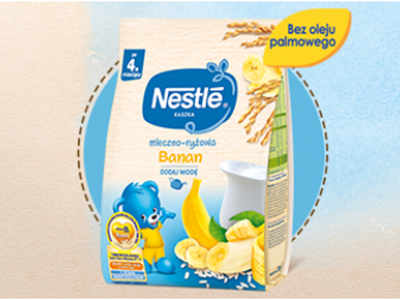Nestlé Kaszka mleczno-ryżowa Banan Nestlé Kaszka mleczno-ryżowa Banan