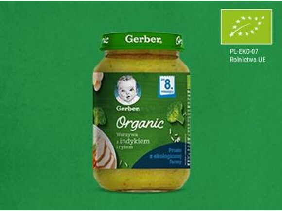 Gerber Organic Warzywa z indykiem i pełnoziarnistym makaronem