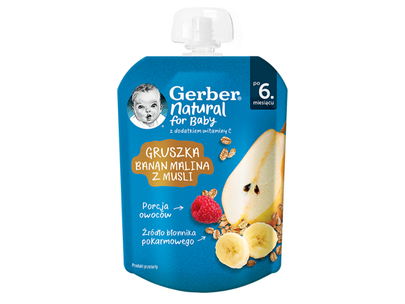 Gerber Deserek Gruszka banan malina z musli