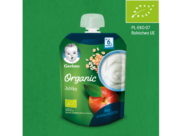 Gerber Organic Jabłko mleczno-zbożowy