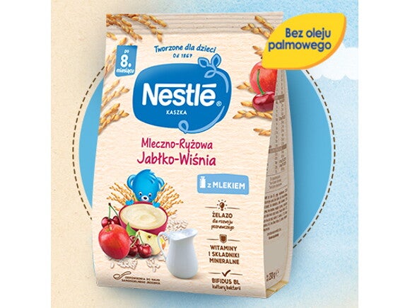 Nestlé Kaszka mleczno-ryżowa Jabłko Wiśnia
