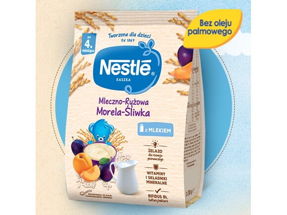 Nestlé Kaszka mleczno-ryżowa Morela Śliwka