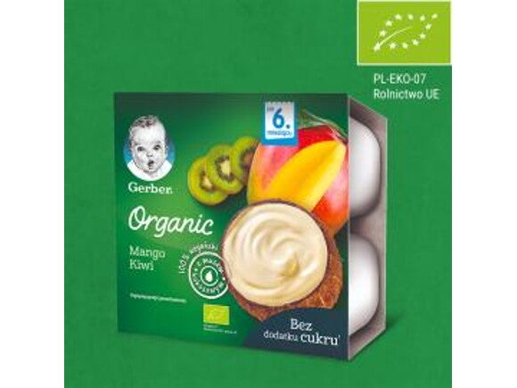 Gerber Organic Deserek mango, kiwi z musem kokosowym