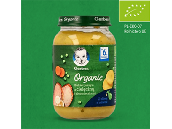 Gerber Organic Bukiet jarzyn z cielęciną i ziemniaczkami