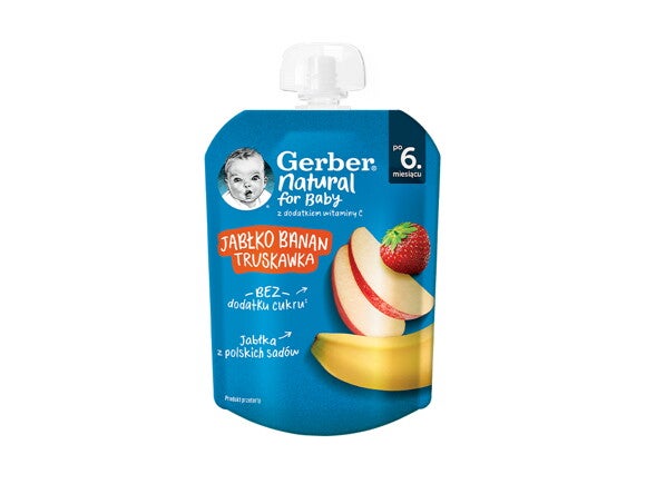 Gerber deserek w tubce jabłko banan truskawka