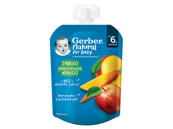 Gerber deserek w tubce jabłko marchewka mango