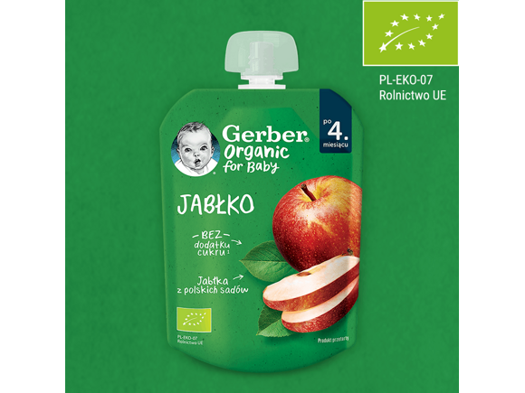 Gerber Organic deserek w tubce jabłko