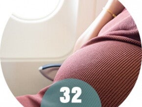 Kobieta w 32 tygodniu ciąży podróżująca samolotem