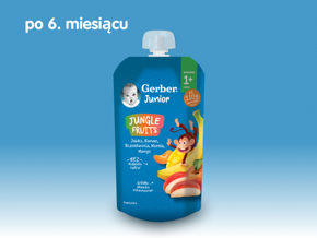 Gerber Junior JUNGLE FRUITS jabłko, banan, brzoskwinia, morela, mango