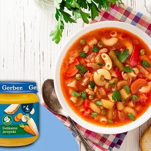 Zupka jarzynowa z papryką i cielęciną po 5. miesiącu