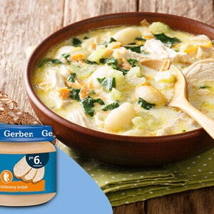  Zupka z kurczaka z jabłkami i śliwkami - po 8. miesiącu 