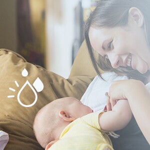 Mom breastfeeding baby