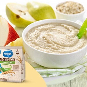 Kleik ryżowy ze świeżymi owocami po 6. miesiącu