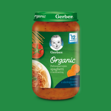 Gerber Organic Pełnoziarniste spaghetti z wołowiną teaser