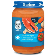 Gerber bukiet warzyw z łososiem w sosie pomidorowym