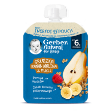 Nowa tubka Gerber Incredipouch Gruszka banan malina musli