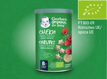 Gerber Organic Nutri Puffs Chrupki ryżowo-pszenne Banan Malina