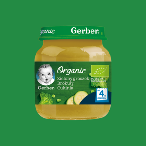 Gerber Organic Zielony groszek brokuły cukinia