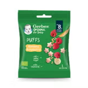 Gerber Organic Chrupki Pszenne Banan Malina