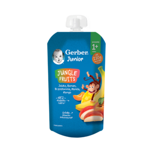 Gerber Junior JUNGLE FRUITS jabłko, banan, brzoskwinia, morela, mango