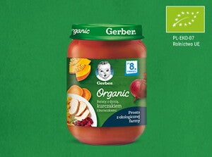 Gerber Organic Bataty z dynią, kurczakiem i buraczkami_