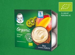 Gerber Organic Deserek mango, kiwi z musem kokosowym