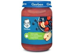 gerber jabluszka z truskawkami i jagodami