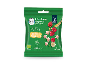 Gerber Organic Chrupki Pszenne Banan Malina Gerber Organic Chrupki Pszenne Banan Malina