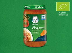 Gerber Organic Pełnoziarniste spaghetti z wołowiną teaser