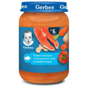 Gerber bukiet warzyw z łososiem w sosie pomidorowym