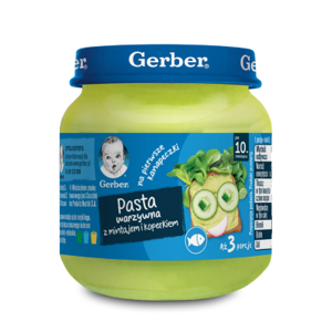 Pasta warzywna z mintajem i koperkiem