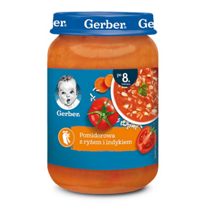 Gerber Zupka pomidorowa z ryżem i indykiem