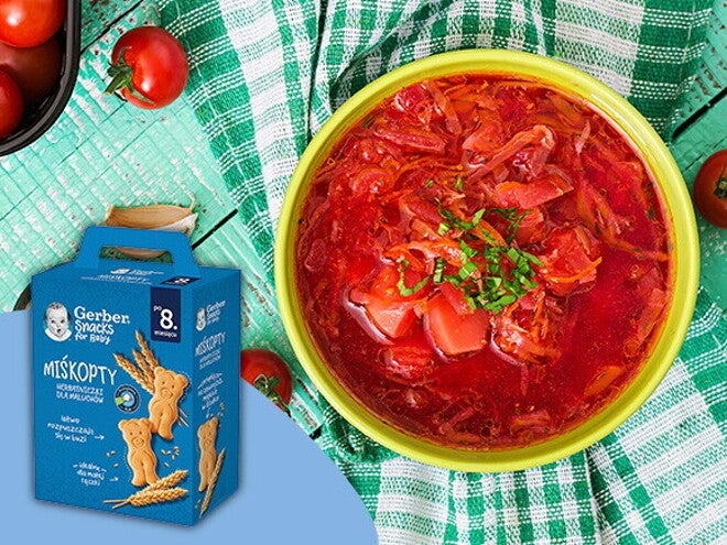 Barszcz czerwony z truskawkami i jabłkiem po 10. miesiącu