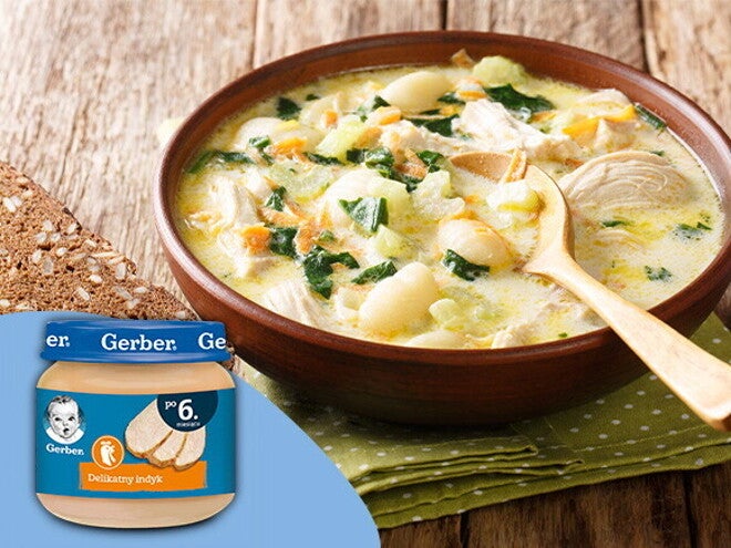  Zupka z kurczaka z jabłkami i śliwkami - po 8. miesiącu 