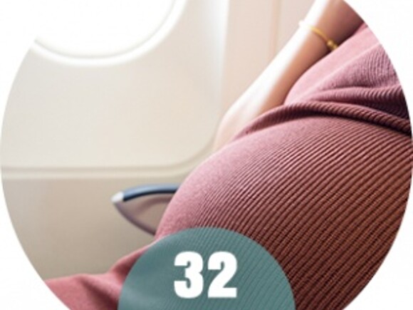 Kobieta w 32 tygodniu ciąży podróżująca samolotem