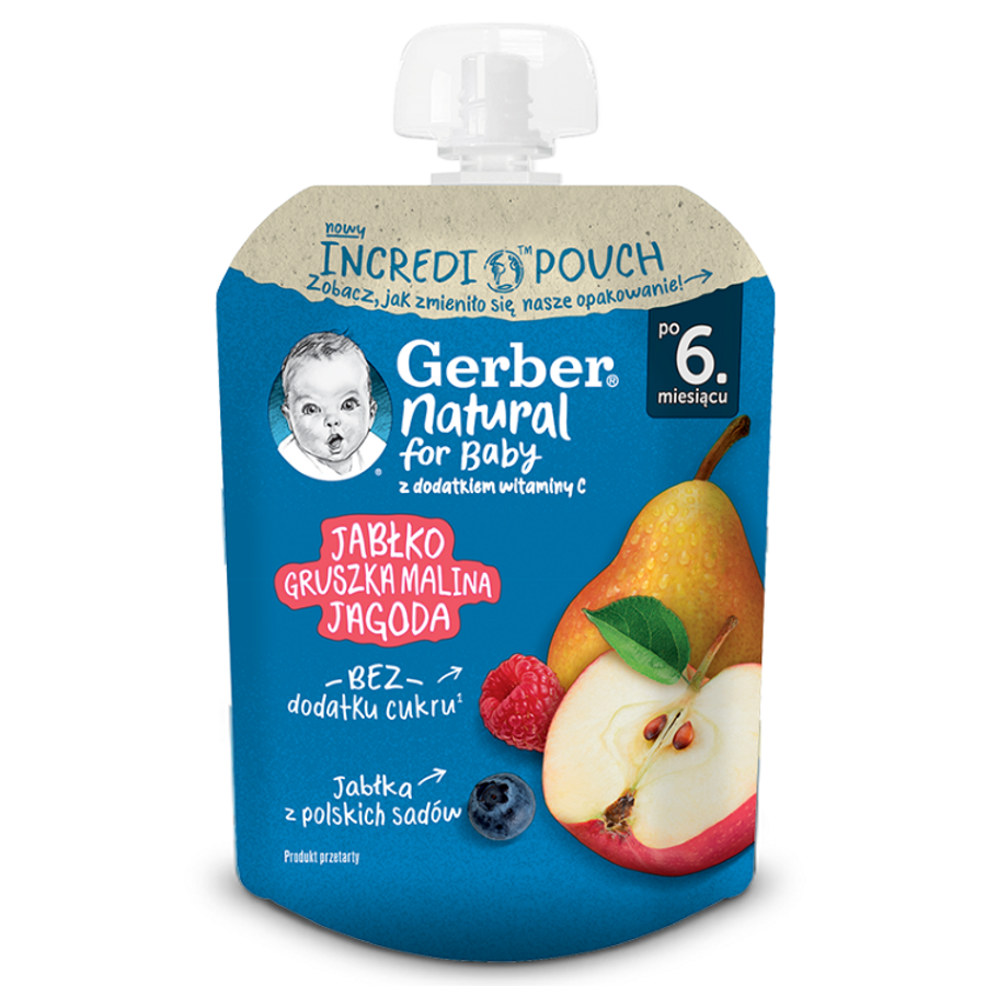 Gerber Deserek jabłko gruszka malina jagoda
