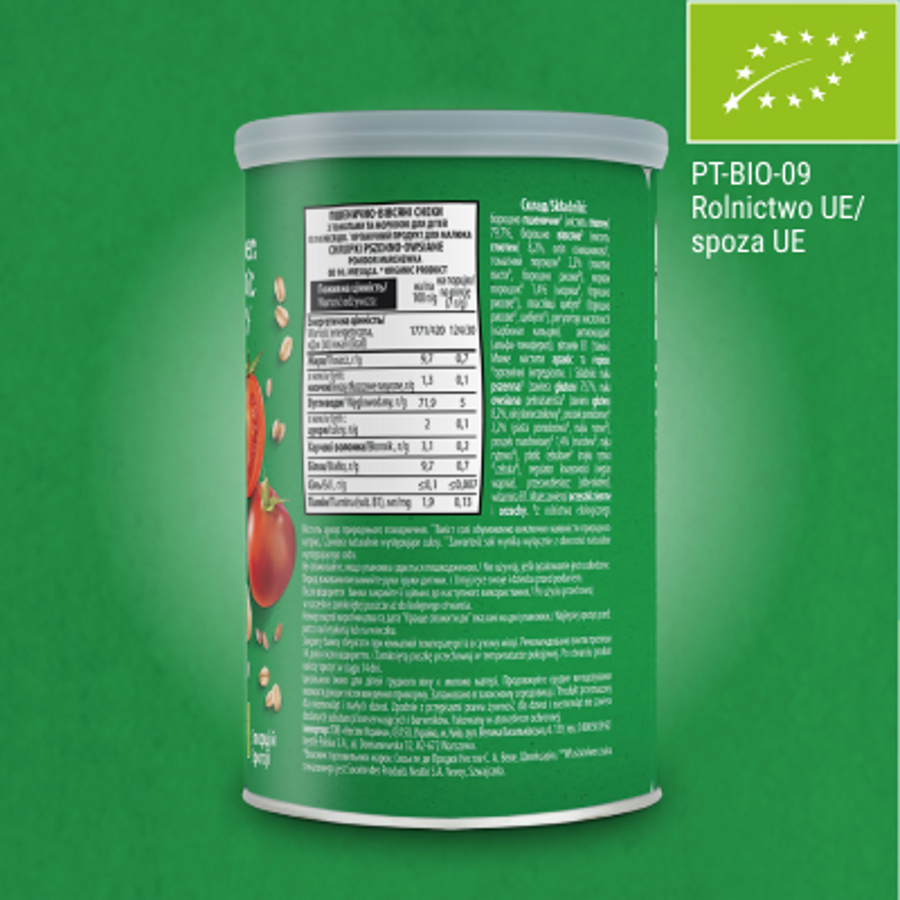 Gerber Organic Nutri Puffs Chrupki pszenno-owsiane Pomidor Marchewka