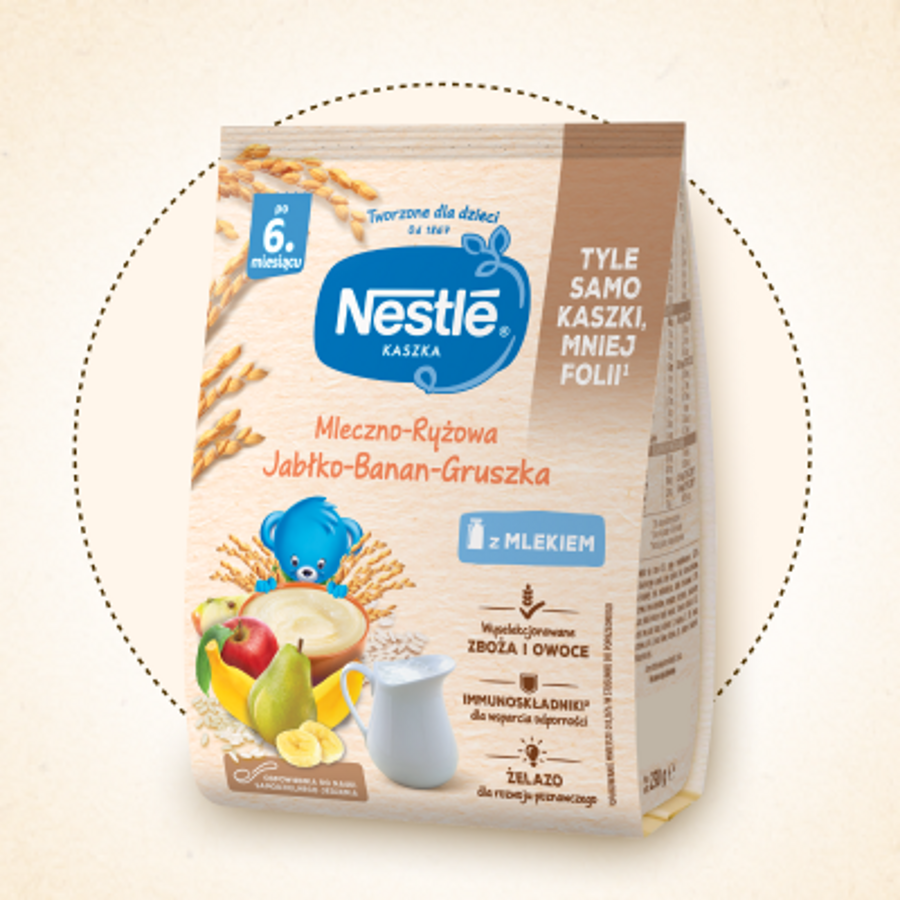 Nestlé Kaszka mleczno-ryżowa Jabłko-Banan-Gruszka