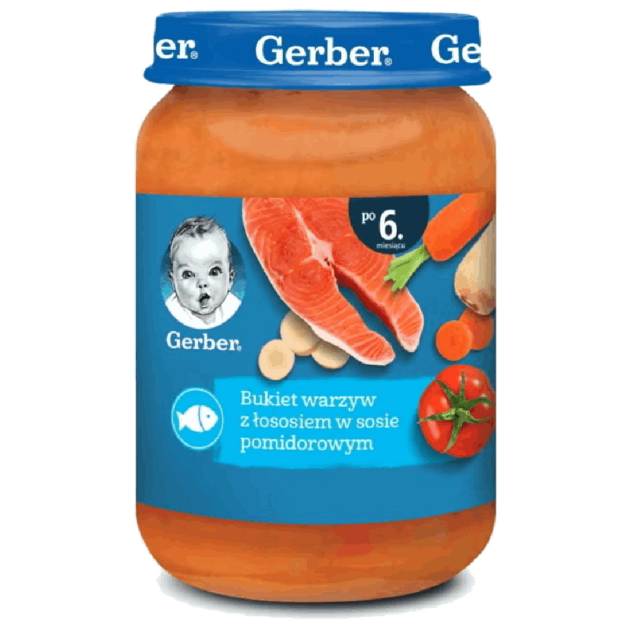 Gerber bukiet warzyw z łososiem w sosie pomidorowym