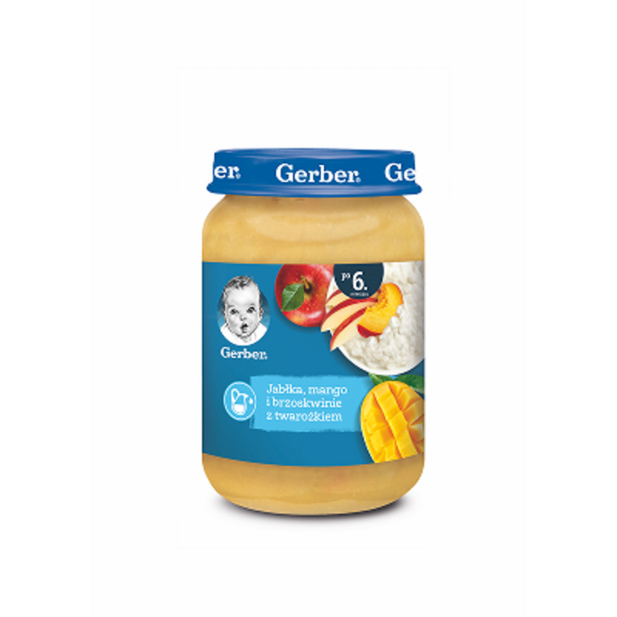 Packshot Jabłka, mango i brzoskwinie z twarożkiem