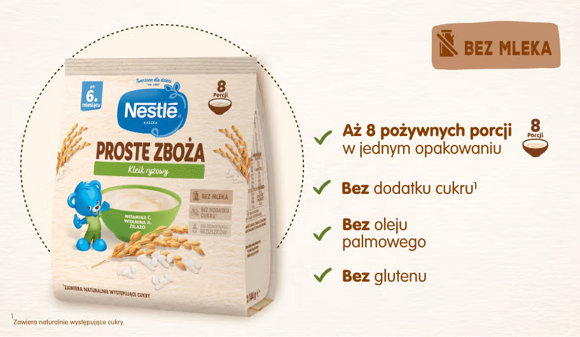 Nestlé Proste Zboża Kleik ryżowy - benefity