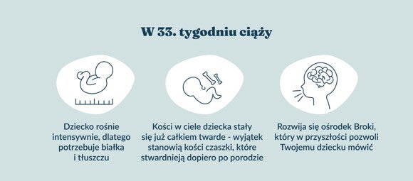 Płód w 33 tygodniu ciąży