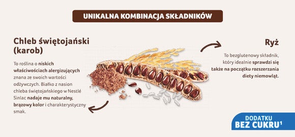 Zalety Nestlé Sinlac Banan bez dodatku cukru