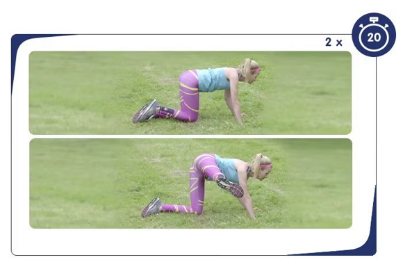 lifting the leg to the knees