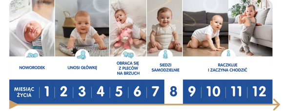 Suwak wieku dziecka - 8. miesiąc Suwak wieku dziecka - 8. miesiąc