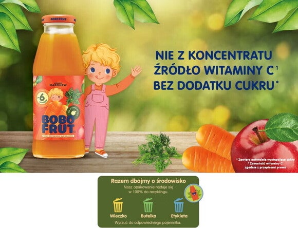 BOBO FRUT nektar owocowo-warzywny jabłko-marchewka - benefity