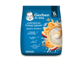 Gerber Kaszka mleczna ryżowo-owsiana Jabłko, Morela Gerber Kaszka mleczna ryżowo-owsiana Jabłko, Morela