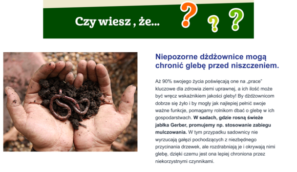 Hands holding earthworms above soil
