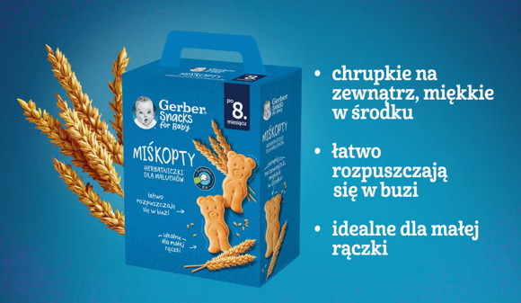 Gerber Miśkopty Herbatniczki dla niemowląt i małych dzieci zalety Gerber Miśkopty Herbatniczki dla niemowląt i małych dzieci zalety